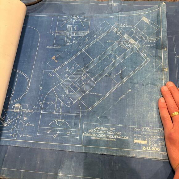 Vtg 1918 AT&SF Santa Fe Building Blueprints Railroad Memorabilia Kansas ~16 pgs